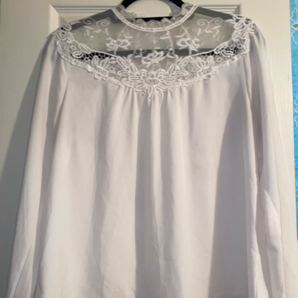 Cream High-Neck Blouse